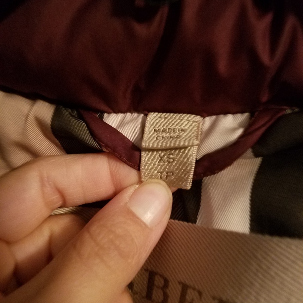 Burberry Brit Long Puffer Jacket Burgandy XS - Picture 2 of 8